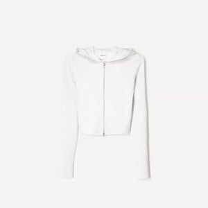 Bershka light grey zip up hoodie